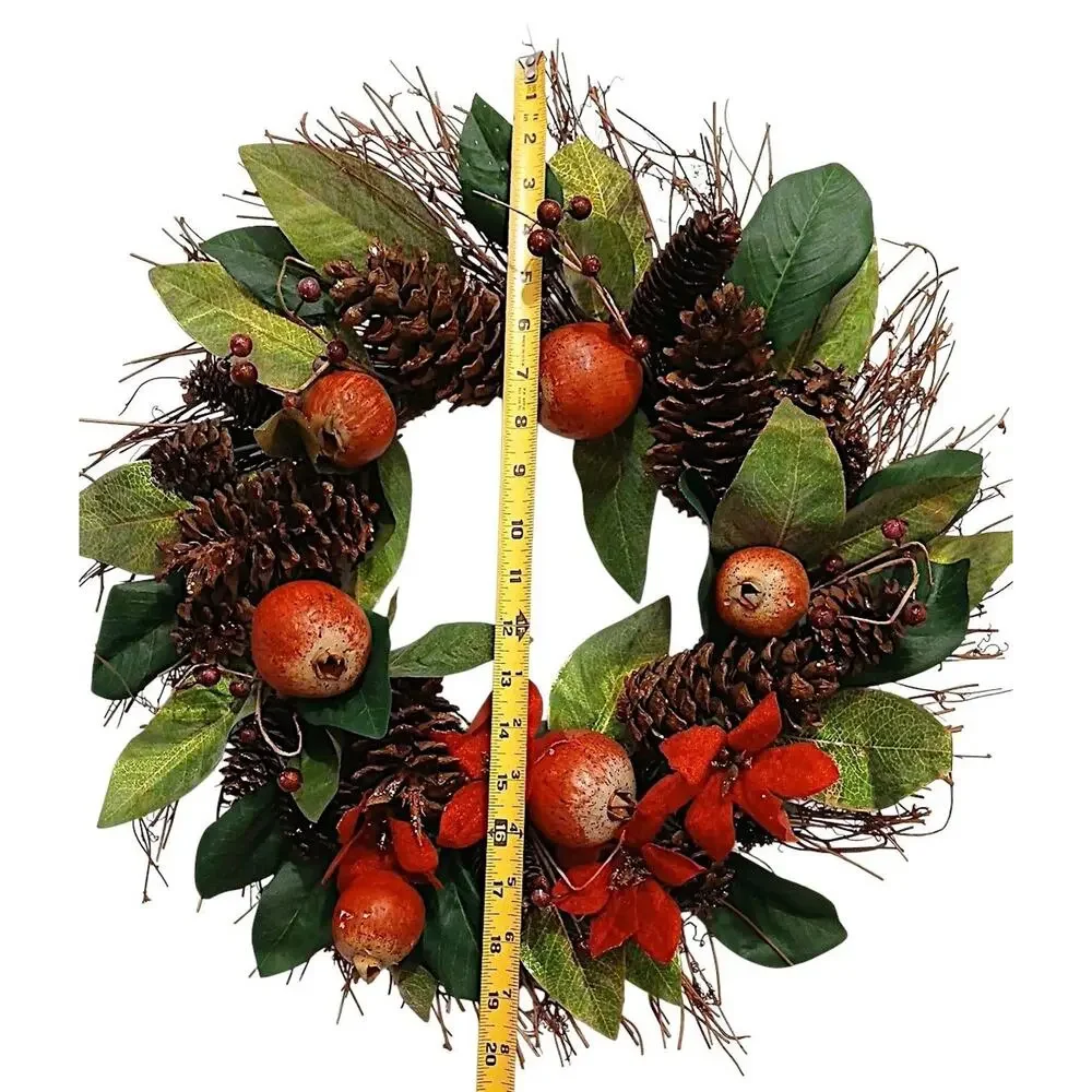 Winter Door Wreath Beautiful Pomegranate Realistic Holiday Christmas Arrangement